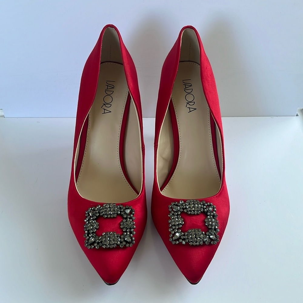 Amazing Satin Red Shoes 👠 Heels inch
